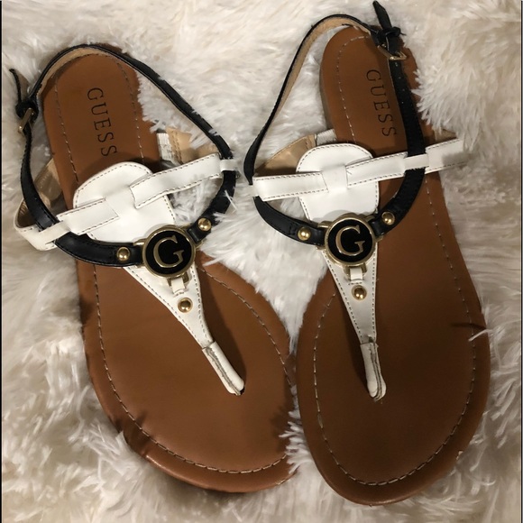 guess black flat sandals